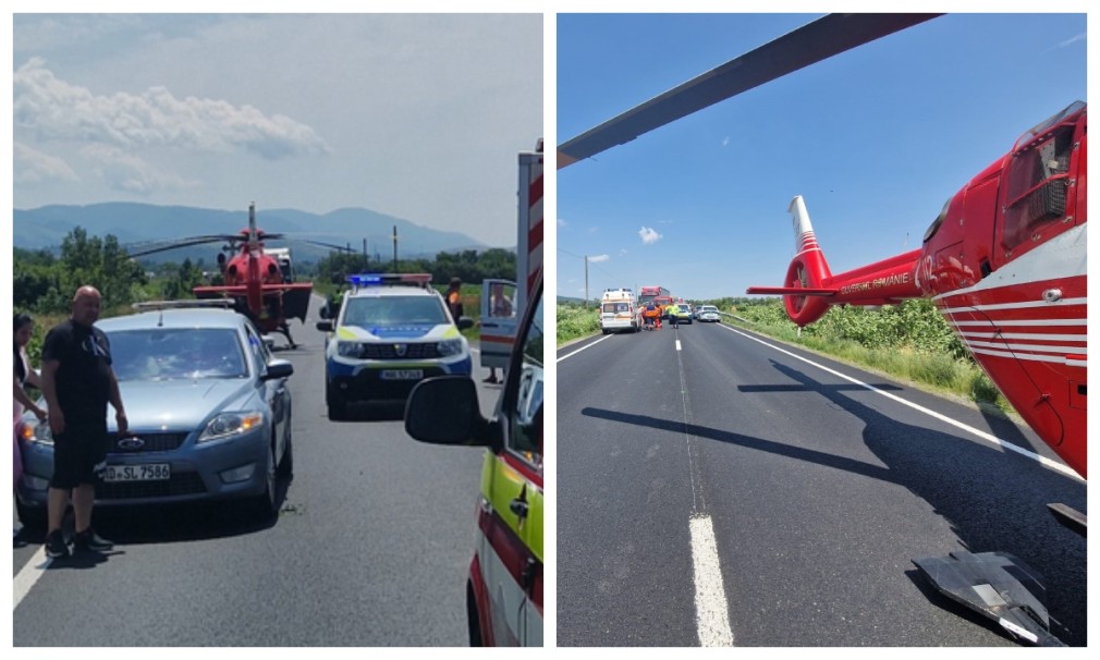 Accident grav cu un camion, un microbuz și un autoturism în Caraș-Severin