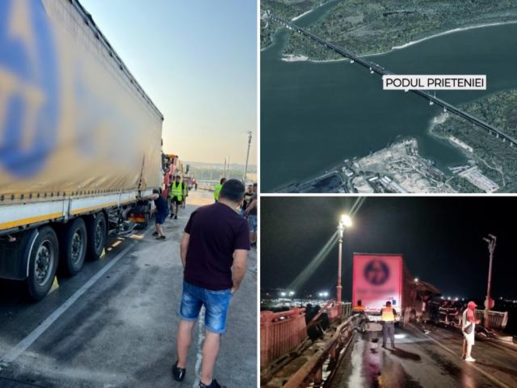 CNAIR, după ce un camion care a blocat Podul Prieteniei: ”Bulgarii nu întrețin partea lor de pod!”