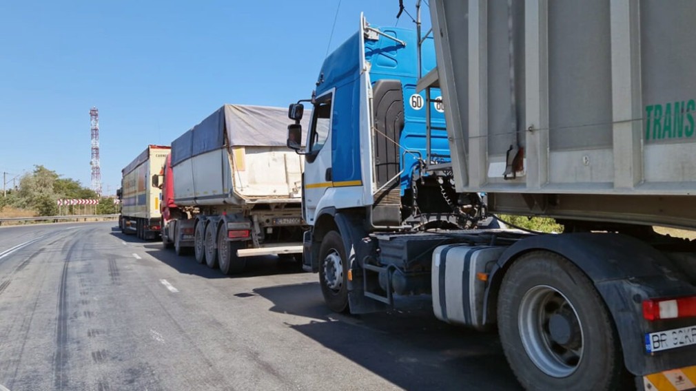 Trafic intens pentru camioane, la punctul de frontieră Durankulak dintre Bulgaria şi România
