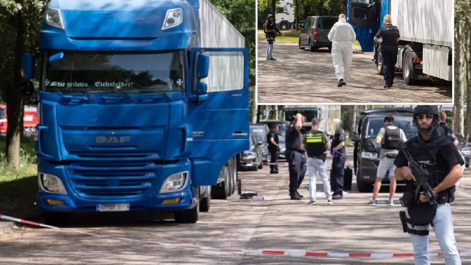 Olanda. Camion românesc, percheziționat de criminaliști și păzit de agenți înarmați