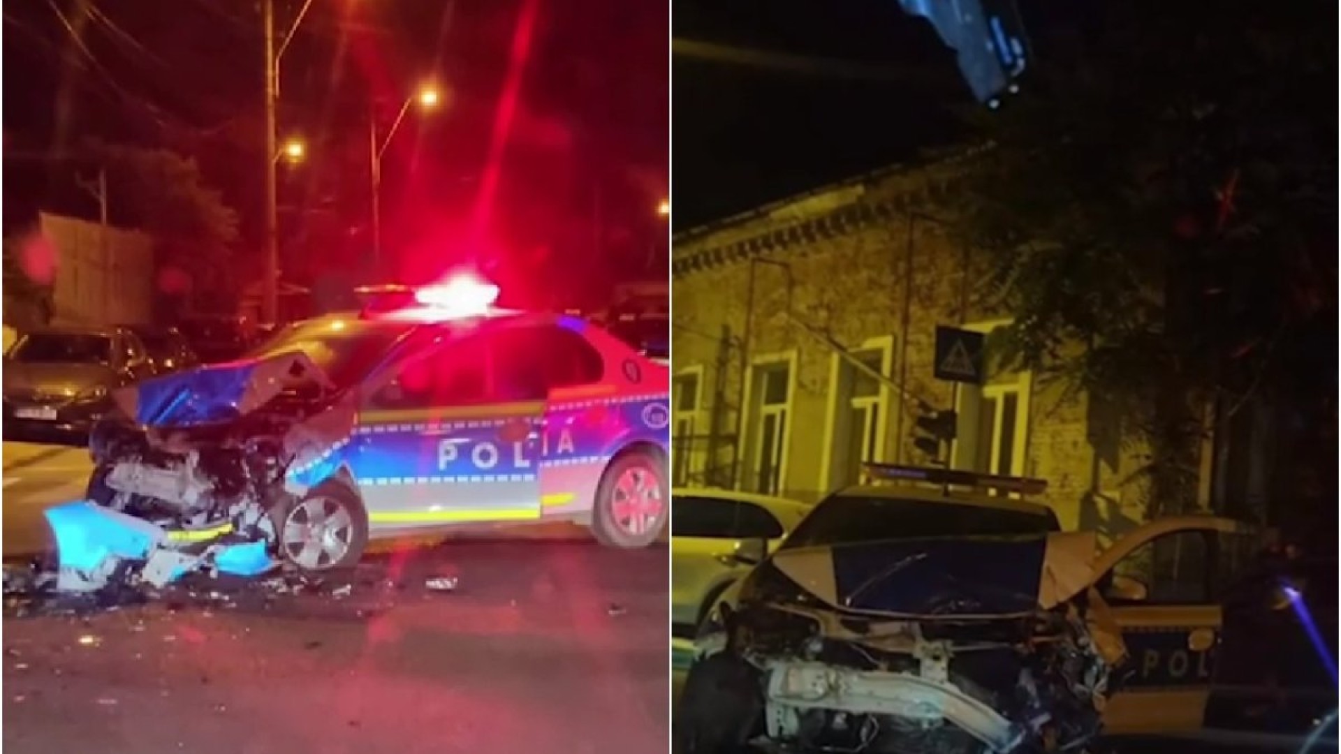 Doi polițiști au ajuns la spital după un accident de autobuz