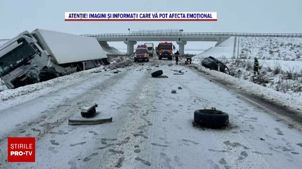 Un șofer a murit pe loc, după impactul cu un camion. Drumul nu era deszăpezit