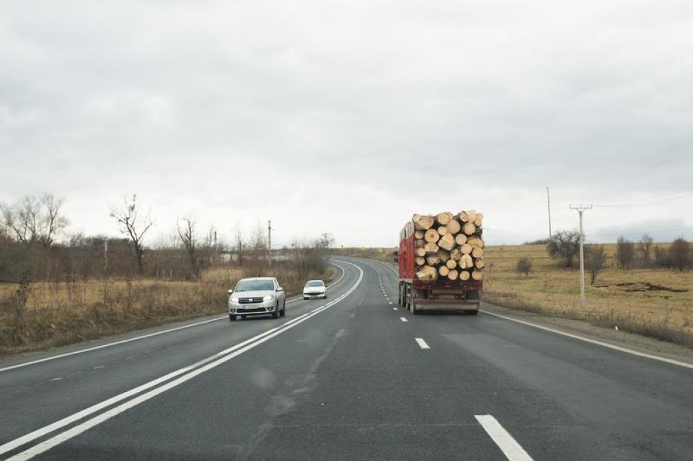 Șofer, amendat în Galați cu 18.000 de lei pentru că transporta ilegal lemn