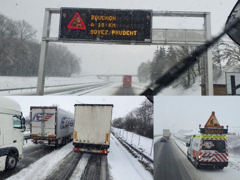 Coadă de 7 kilometri pe autostradă, după un accident grav în Franța. Mii de camoane în coloană