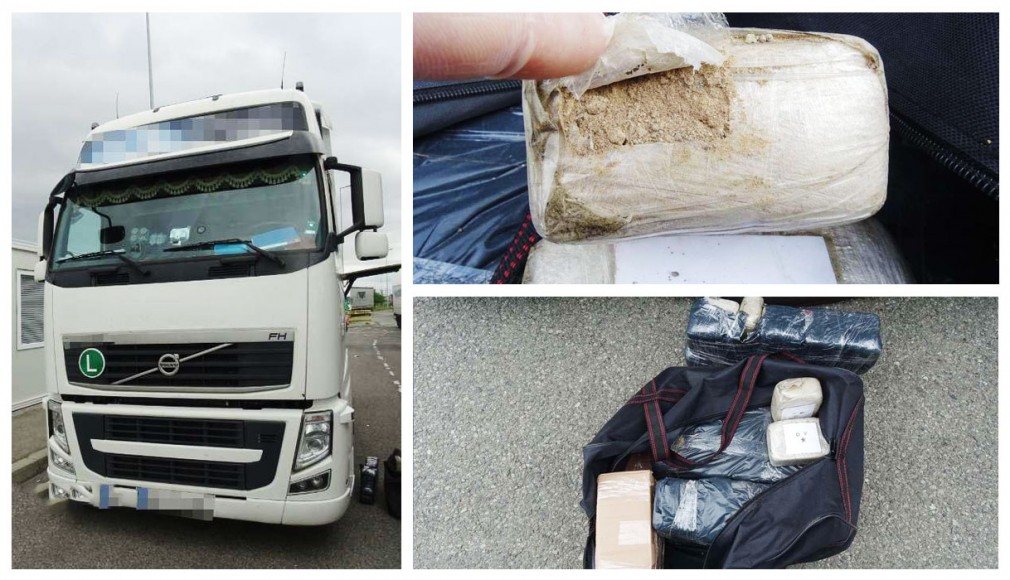 50 kg heroină, ascunse în cabina unui camion la PTF Calafat