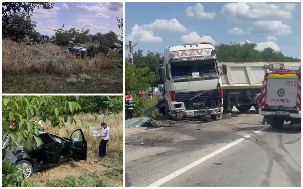 VIDEO Un camion a intrat pe contrasens și a lovit patru autoturisme: 3 morți