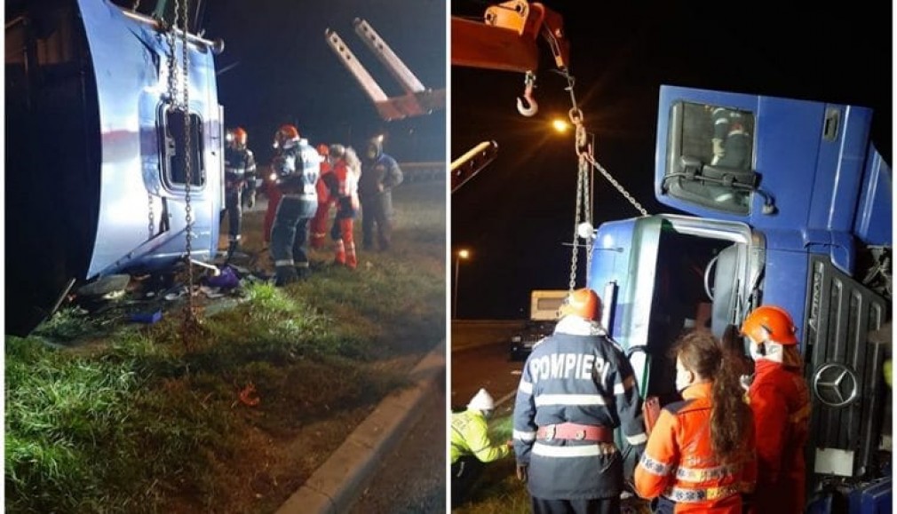 Accident mortal pe Autostrada Sibiu – Deva. Șofer strivit de cabina unui camion