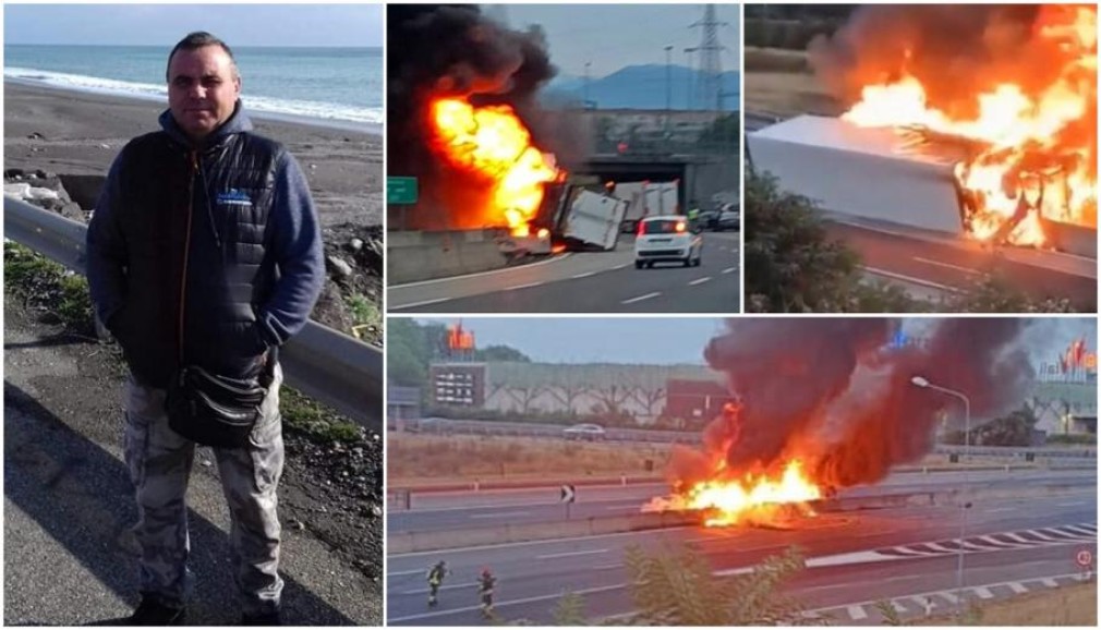 Mesaje de durere și revoltă după ce un șofer român de camion a ars de viu într-un accident