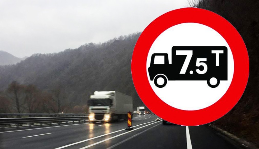 DN7. Acces interzis camioanelor pe un tronson din Milcoiu, județul Vâlcea