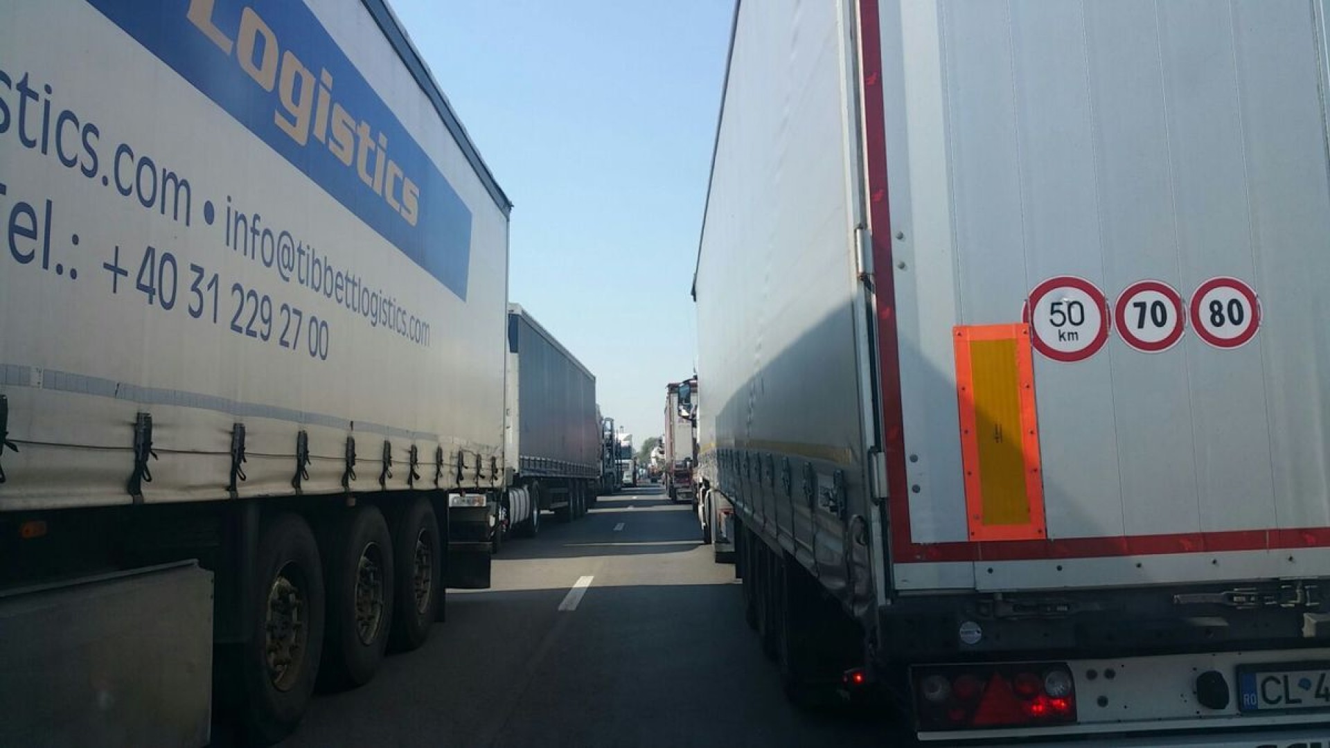 Camioanele nu au mai putut ieși din țară prin Vama Giurgiu din cauza unui protest spontan în Bulgaria