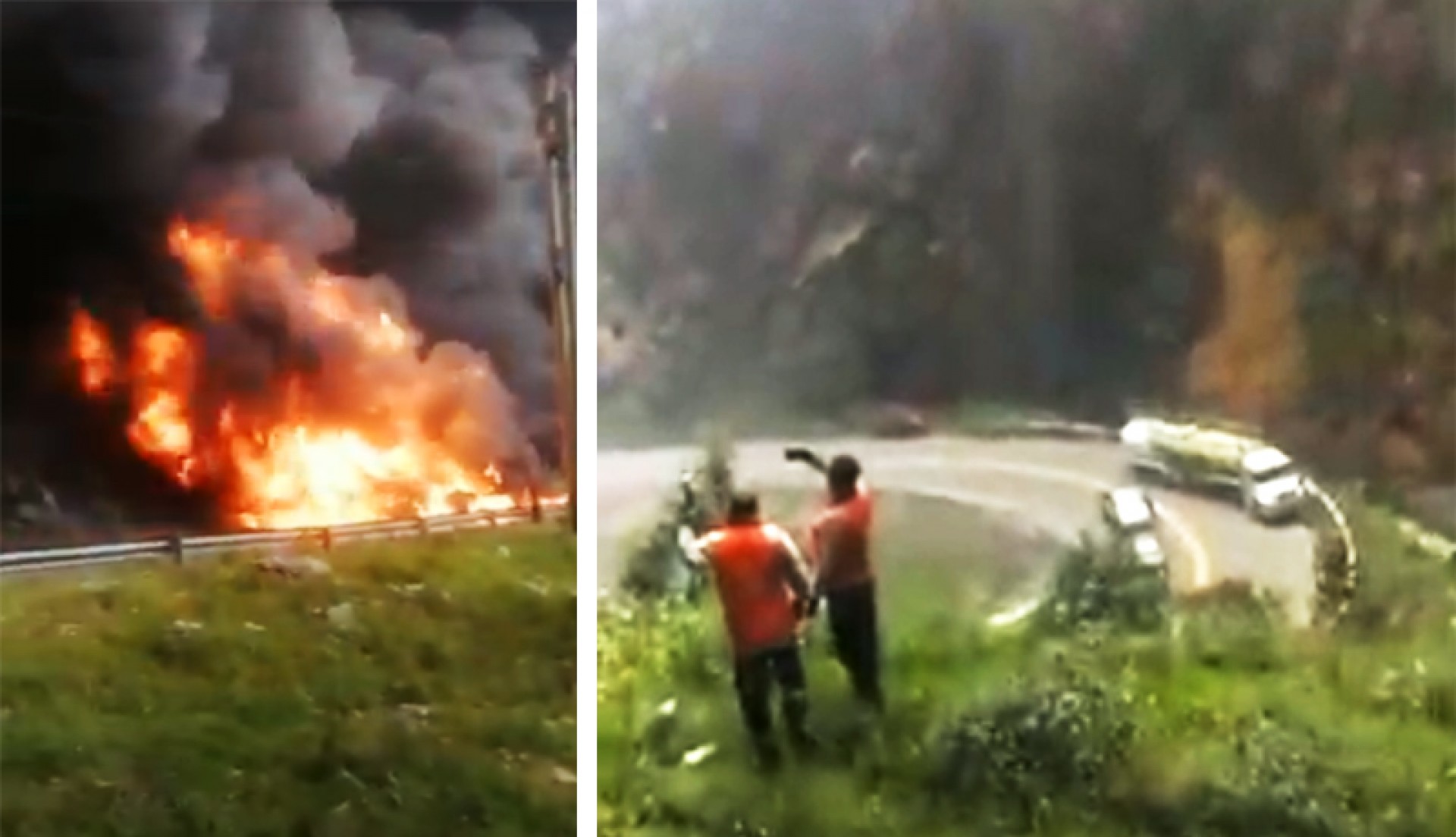 VIDEO: Șofer profesionist mort. Explozii în lanț la un convoi de șase autocisterne