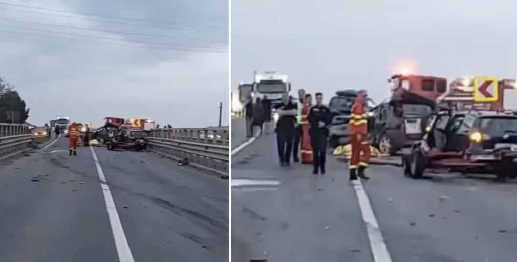 Accident grav între o mașină și un camion din Ucraina