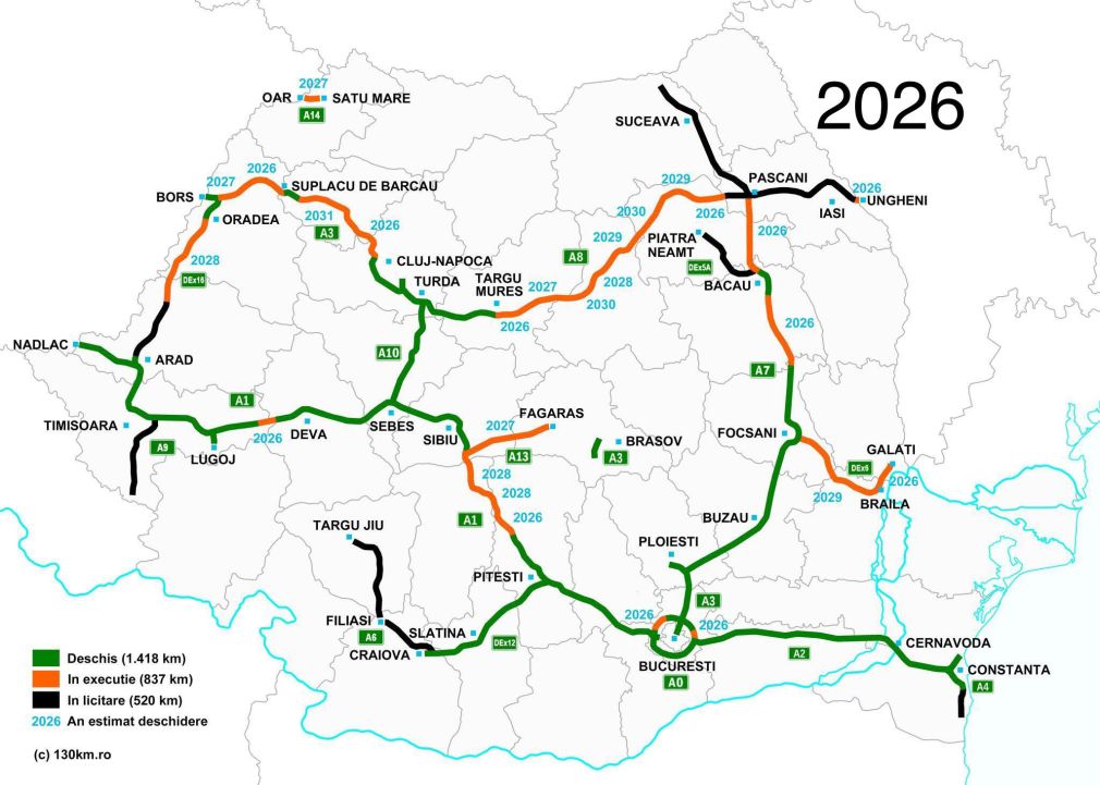 Ce autostrăzi și Drumuri Expres se deschid în 2026?