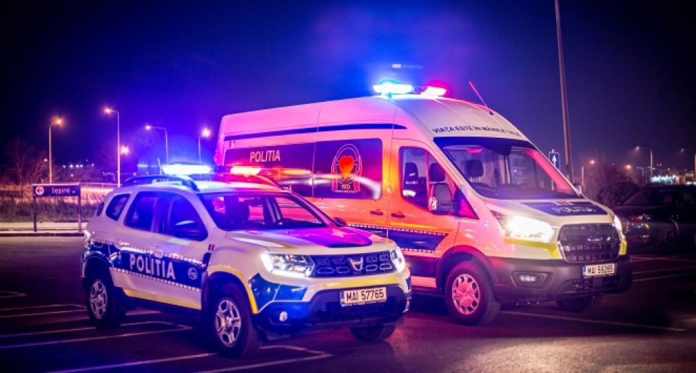 Camion cu 15 tone de fier beton, răsturnat aproape de Podul Agigea