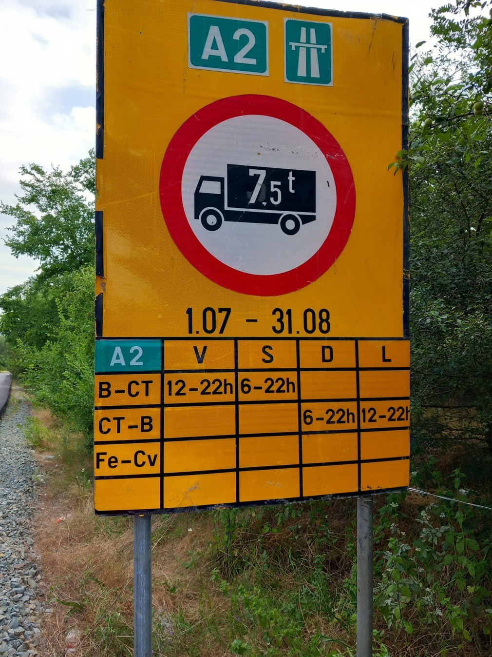 Restricții de circulație pentru camioane pe A2 în iulie și august