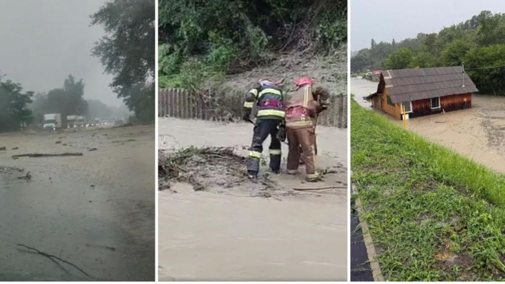 Circulaţia pe DN1 a fost închisă, din cauza viiturilor. Furtunile au făcut prăpăd în Breaza şi Comarnic