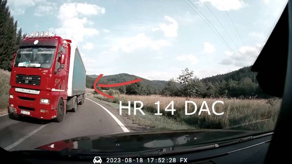 VIDEO. Accident evitat la limită, pe DN1A