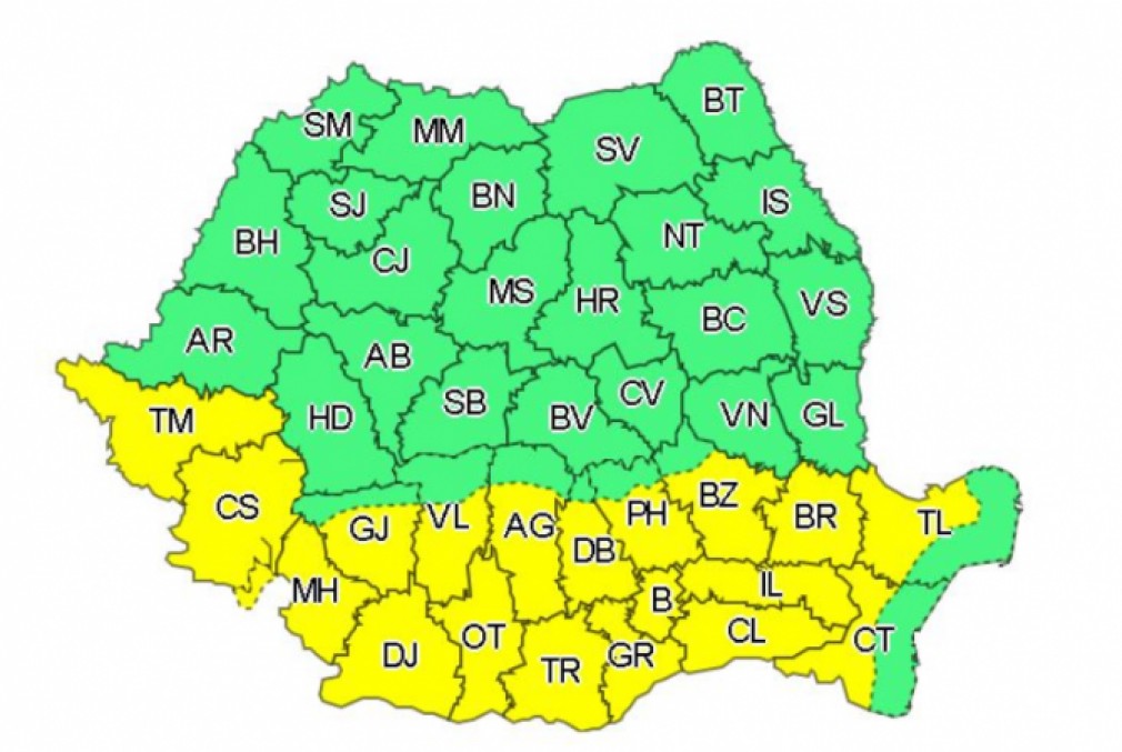 Atenționare! Canicula durează până miercuri în sudul României