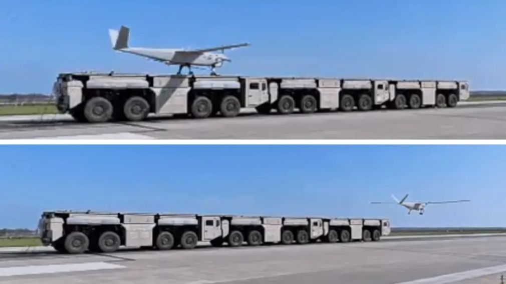 VIDEO China lansează drone-gigant de pe o platformă de camioane