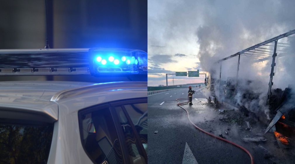 A ars un camion pe autostrada A10. Autoritățile, în acțiune