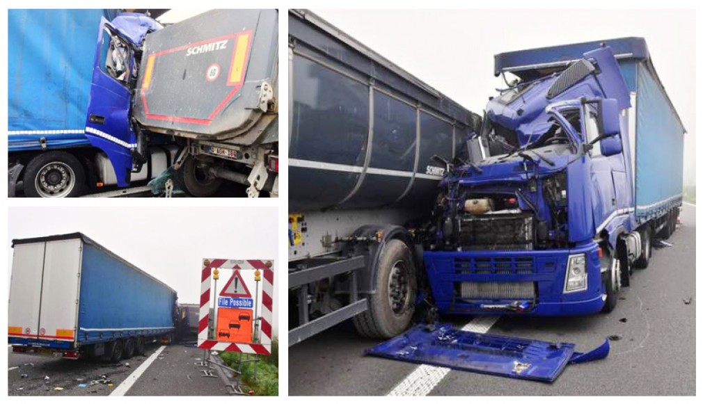 Belgia: Șofer profesionist român, scos din cabina făcută praf
