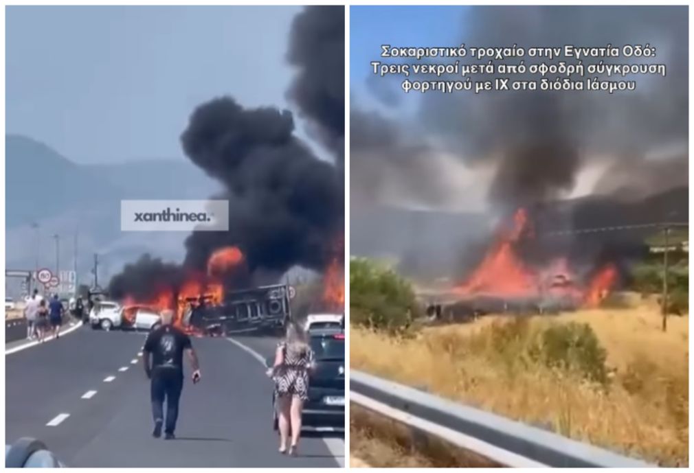 3 oameni au murit carbonizați pe autostradă după ce un camion a provocat un accident