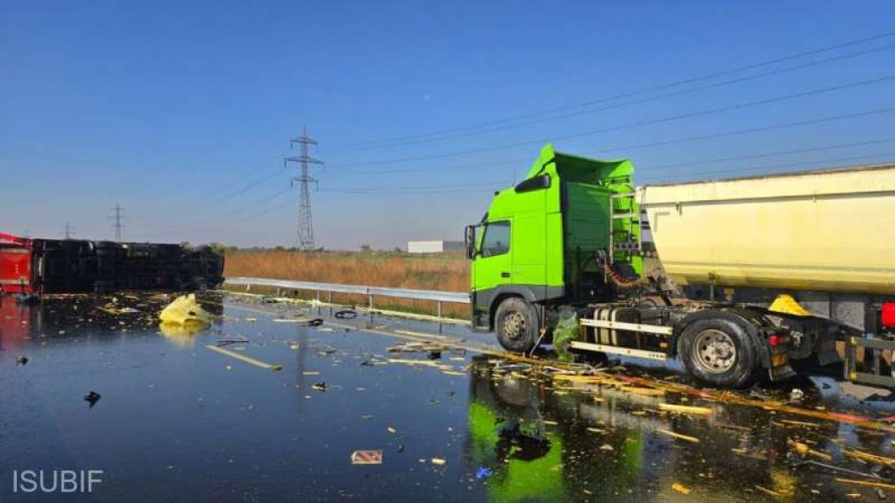 UPDATE O perosană a murit în accidentul cu 3 camioane de pe Centura București