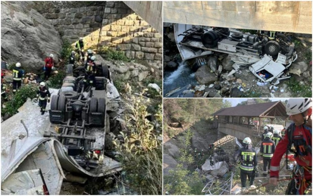 Italia. Șofer profesionist român, mort după ce a zburat cu camionul de pe un pod