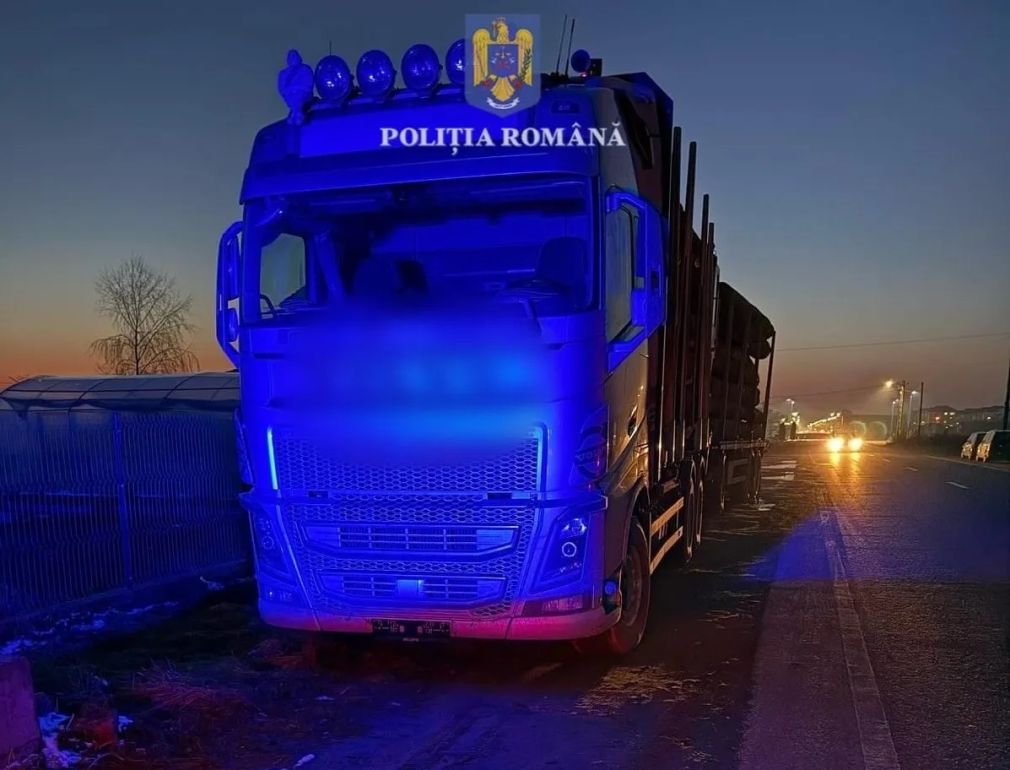 Ce amendă uriașă a primit un șofer de camion prins cu lemne?