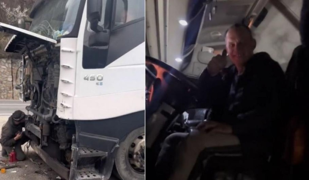 Un român a reparat camionul şoferului ucrainean lăsat de patron să moară de foame pe Valea Oltului