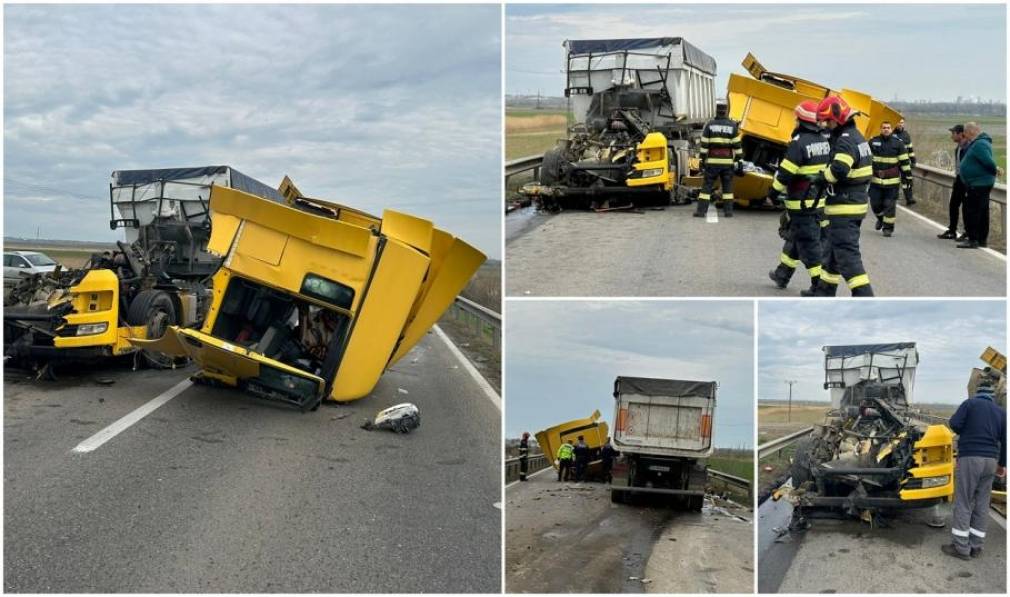 VIDEO Grav accident în care un camion s-a rupt în bucăți