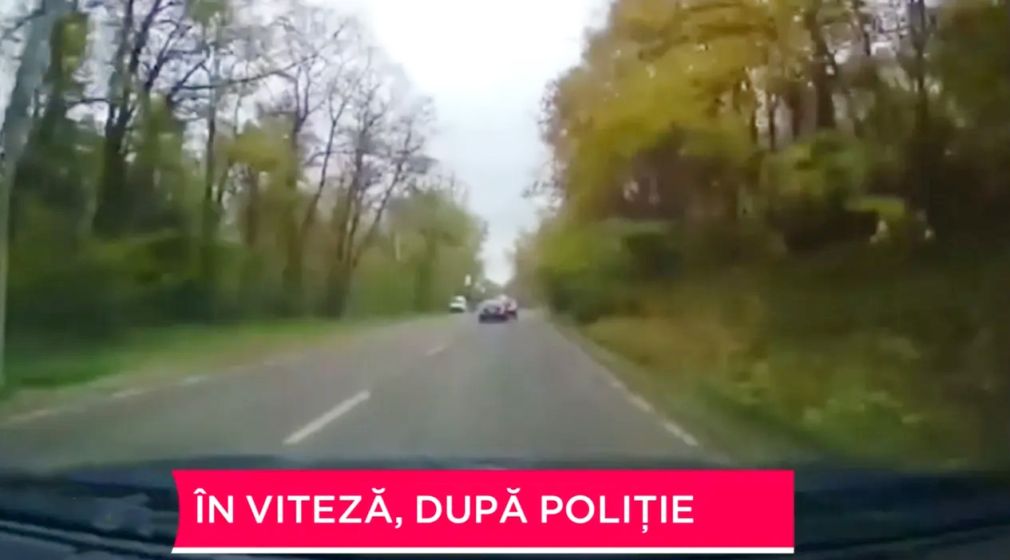 VIDEO. Suceava. Un șofer din a crezut că mașina de poliție aflată în misiune îi deschide drumul și a gonit pe șosea