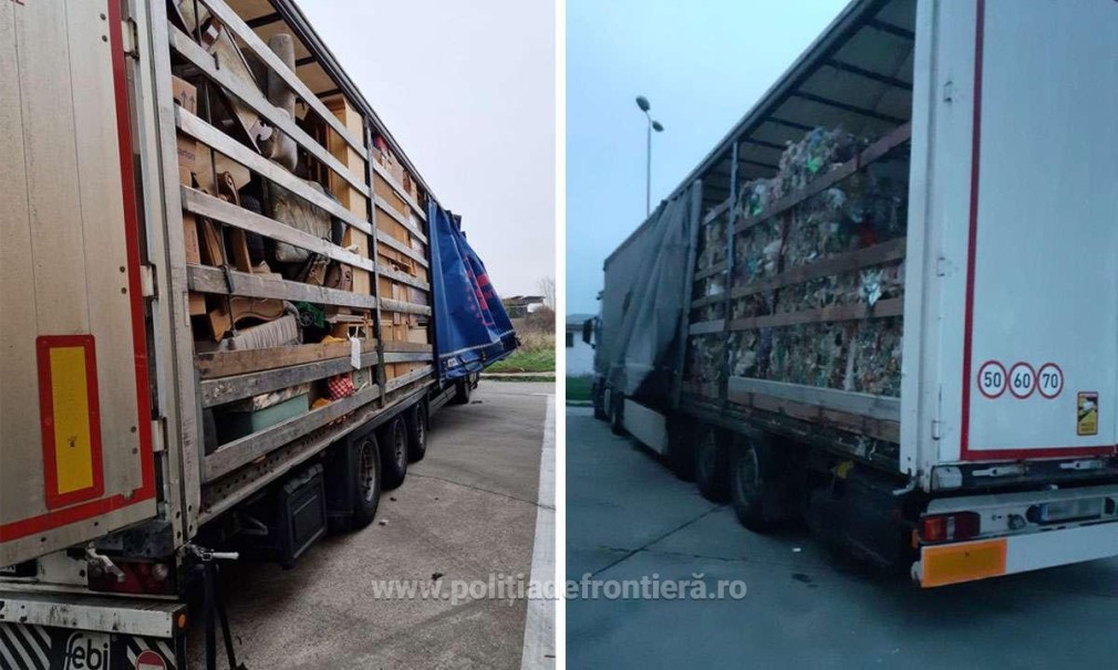 Camioane cu 38 de tone de deșeuri, oprite la intrarea în țară