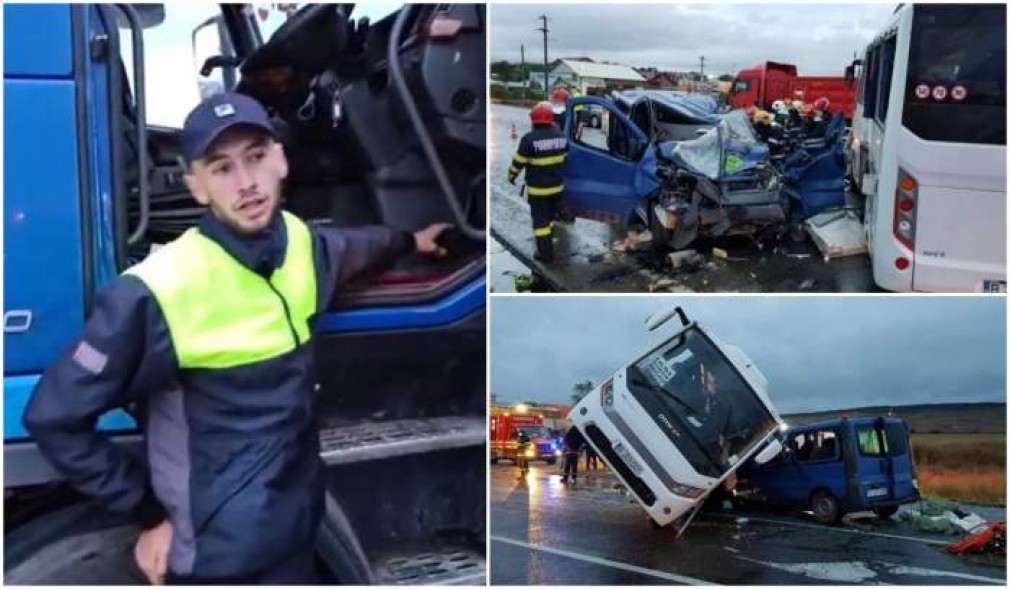 VIDEO: Șoferul camionului care a provocat un accident cu 3 morți avea 22 de ani și permisul de un an