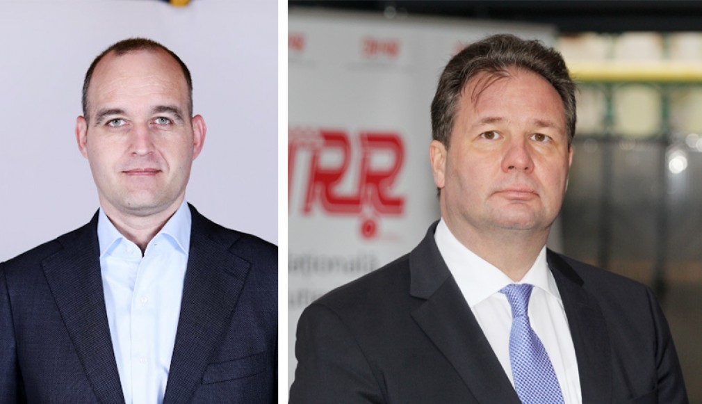 Dan Vîlceanu, noul ministru de Finanțe (stânga) și Radu Dinescu, secretar general UNTRR și președinte IRU (dreapta)