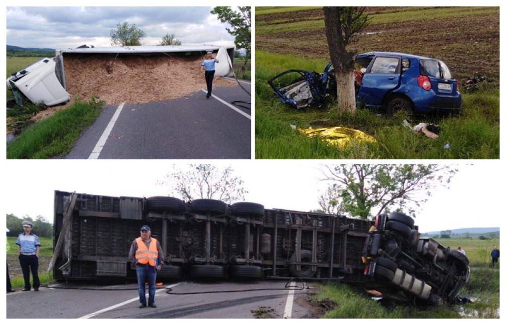 Mureş: Doi diplomați albanezi, după ce au intrat cu autoturismul într-un camion