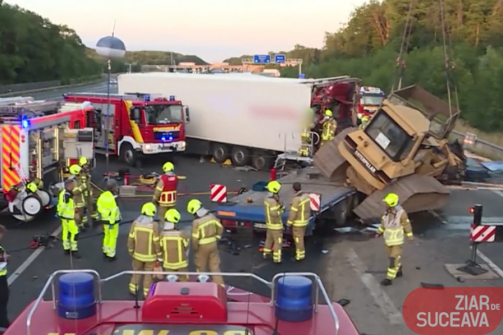 VIDEO Accidentul de camion în urma căruia un șofer profesionist a murit în Germania