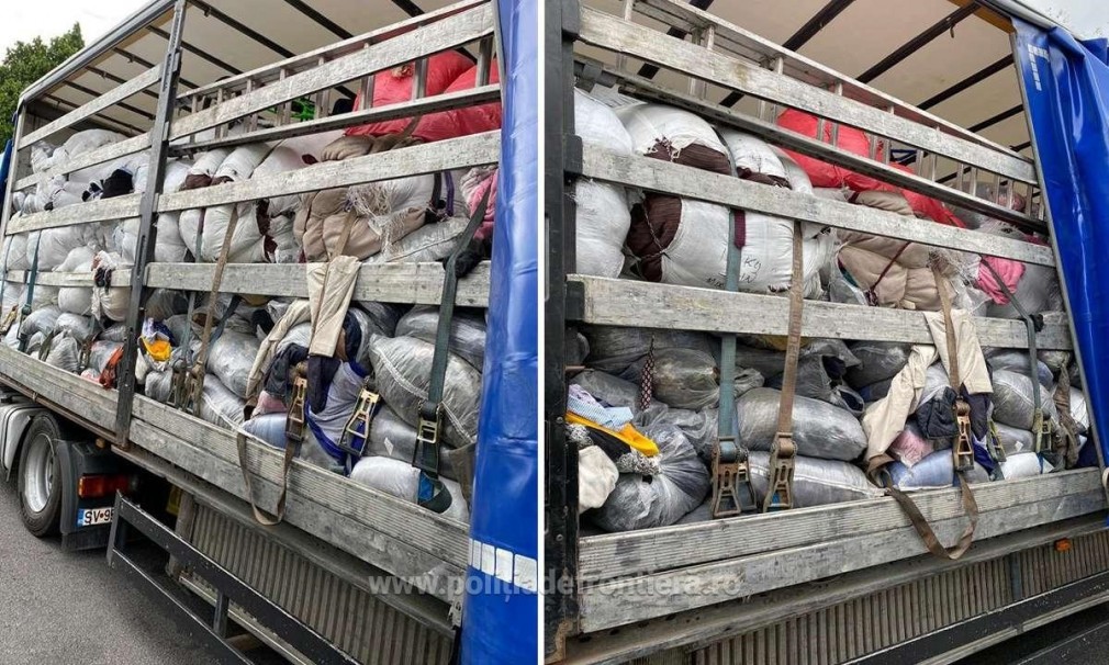 VIDEO 186 de tone de deșeuri descoperite în 10 camioane în vamă