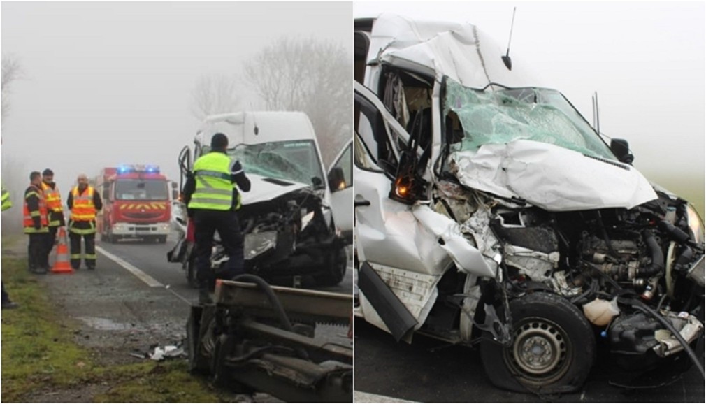 Șofer român, accident cu duba într-un carambol, în Franța. Sunt mai multe victime