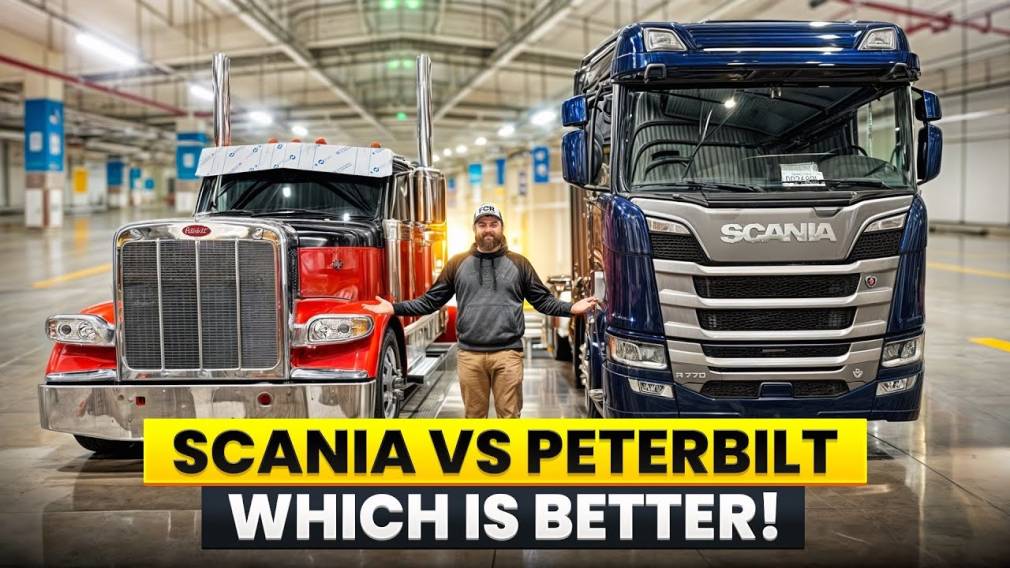 VIDEO Un Scania european comparat cu un camion american Peterbilt 589. Ce a ieșit?