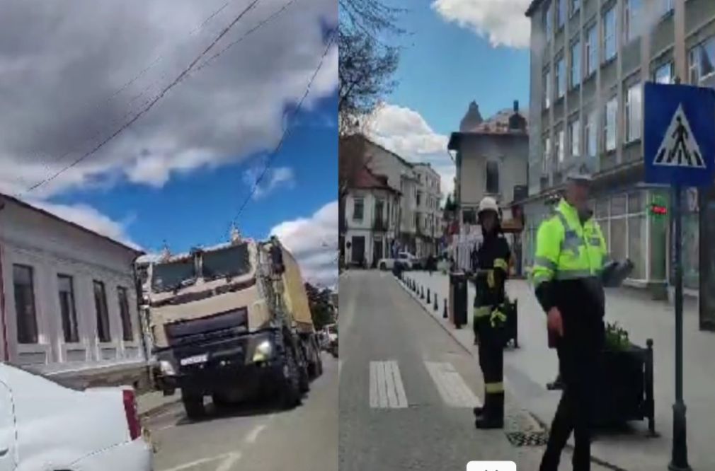 VIDEO Un camion de Armată a distrus tot în cale pe un bulevard