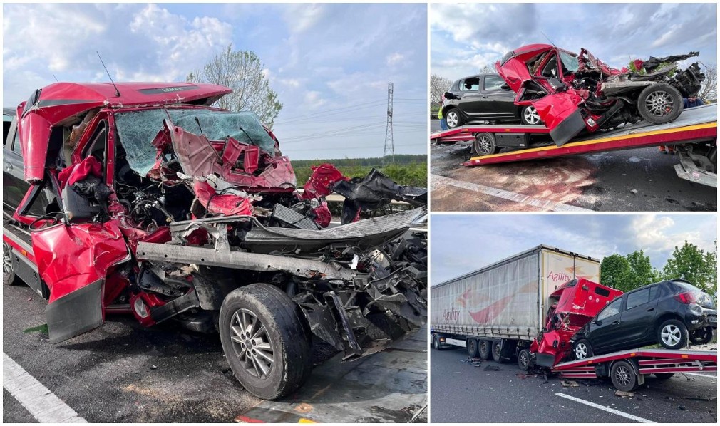 VIDEO. Șofer român, mort în cabină după ce s-a izbit de camion