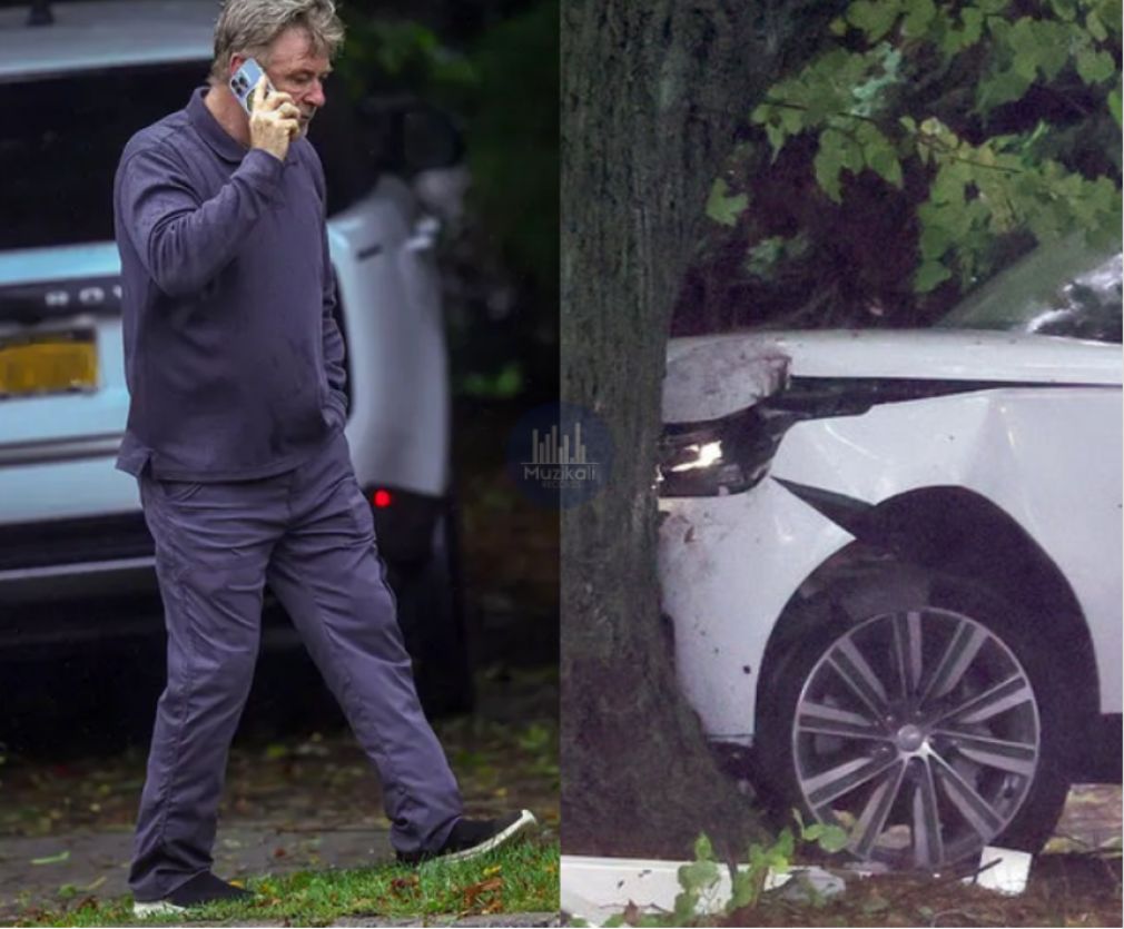 Alec Baldwin a evitat un camion și a ajuns cu mașina în copac