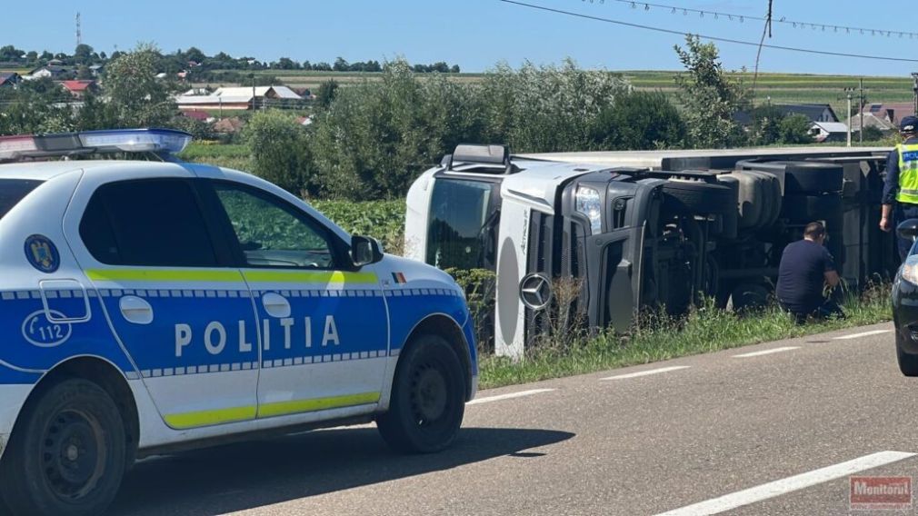 O viespe a reușit să răstoarne un camion