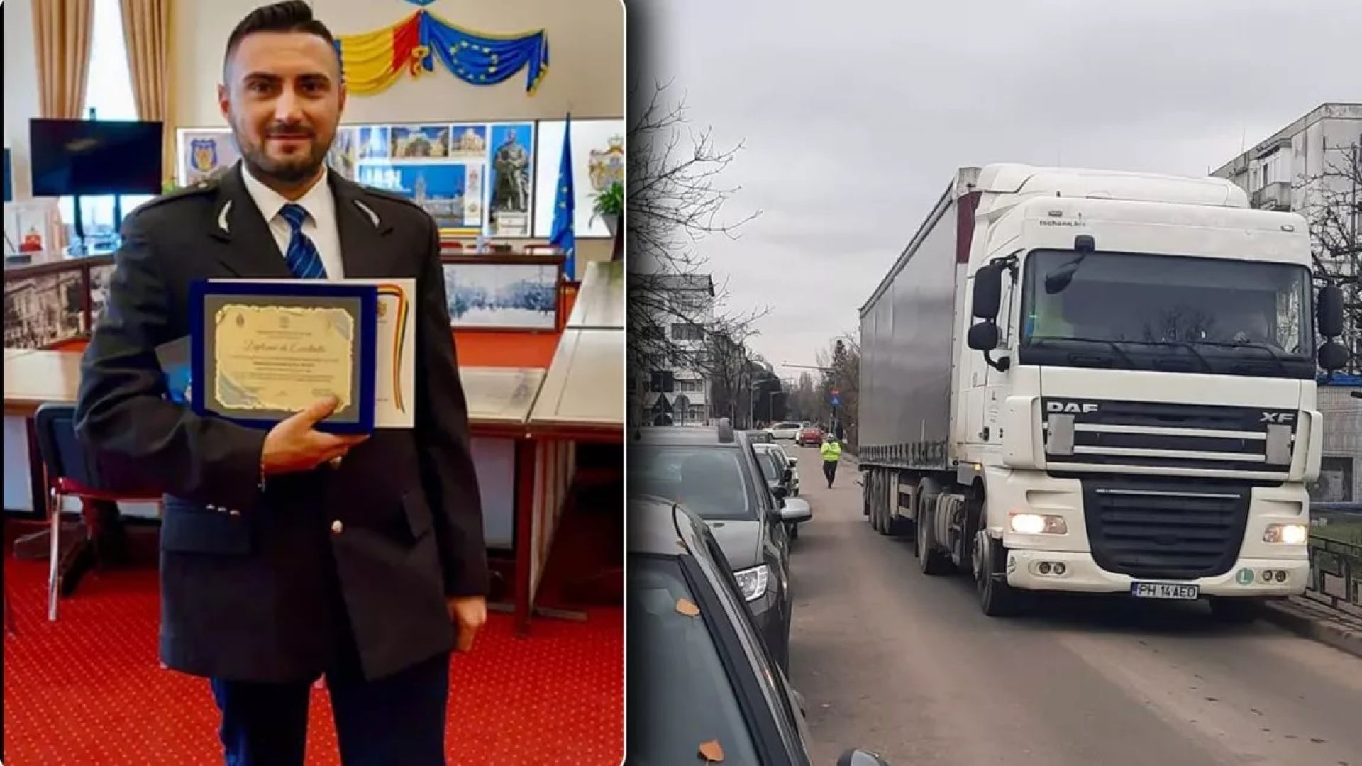 Camion, rătăcit pe străzile din Iași. Ce mesaj incredibil a primit polițistul de la șofer