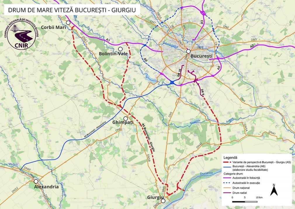 9.000.000 euro studiul de fezabilitate pentru Autostrada București - Giurgiu