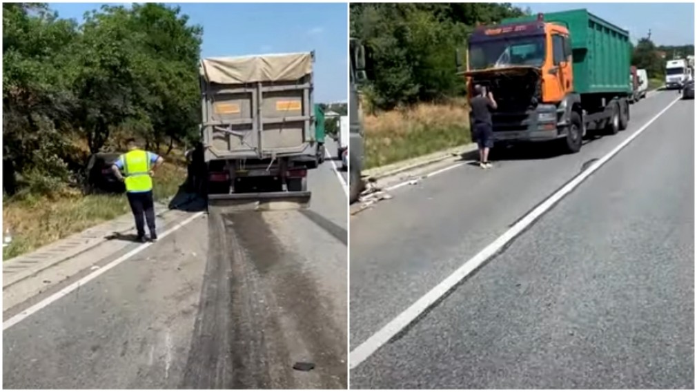 VIDEO Două persoane au decedat într-un accident cu două camioane