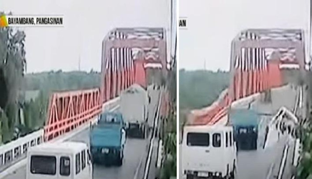 VIDEO. Momentul în care un pod se prăbușește sub greutatea camioanelor