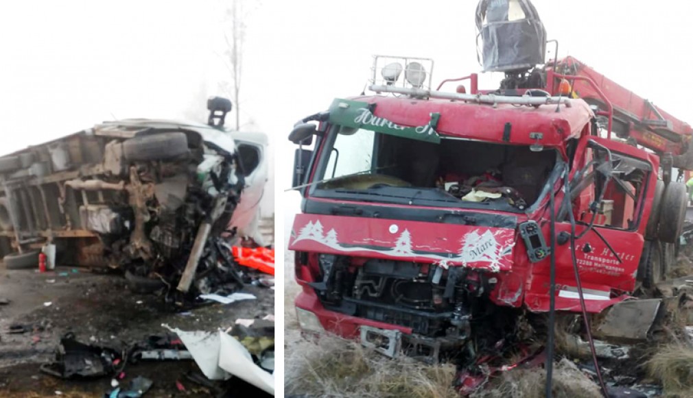 Harghita. Șofer profesionist român, decedat într-un accident cu două camioane