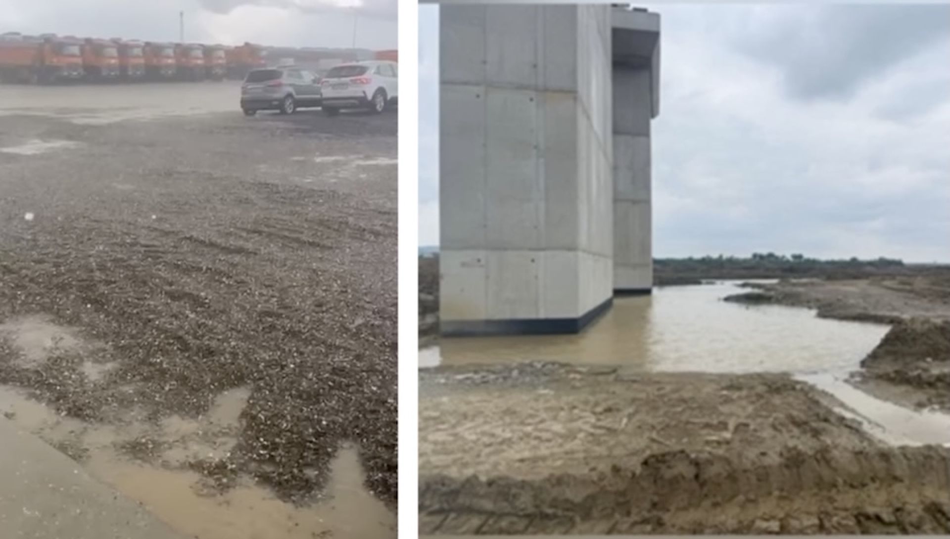 Inundațiile opresc lucrările pe Autostrada Transilvania. NU pot lucra utilajele